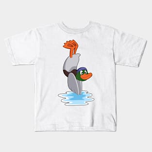 Duck with Handstand in Water Kids T-Shirt